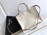 Celine Small Cabas Thai In White Canvas - 26x19x13cm - 2