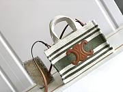 Celine Small Cabas Thai In Green Canvas - 29x16x13cm - 1