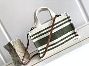 Celine Small Cabas Thai In Green Canvas - 29x16x13cm - 3