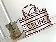 Celine Small Cabas Thai In Red Lines - 29x16x13cm - 1