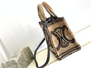 Celine Small Cabas Thais In Textile With Triomphe & Calfskin - 29x16x13cm - 5