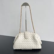 Bottega Veneta Lauren 1980 Teen White Leather Clutch - 16.5x31.5x11cm - 1