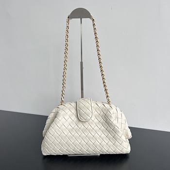 Bottega Veneta Lauren 1980 Teen White Leather Clutch - 16.5x31.5x11cm