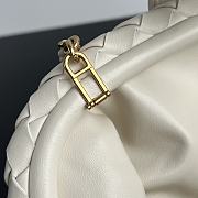 Bottega Veneta Lauren 1980 Teen White Leather Clutch - 16.5x31.5x11cm - 2