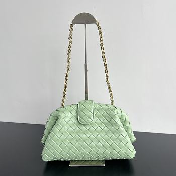 Bottega Veneta Lauren 1980 Teen Mint Leather Clutch - 16.5x31.5x11cm