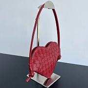 Bottega Veneta Mini Red Leather Heart Bag - 22x18x2cm - 5