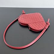 Bottega Veneta Mini Red Leather Heart Bag - 22x18x2cm - 3