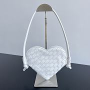 Bottega Veneta Mini White Leather Heart Bag - 22x18x2cm - 1