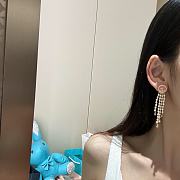 Dior Gold Long Pearl Earrings - 5