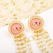 Dior Gold Long Pearl Earrings - 3