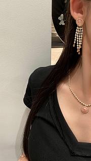 Dior Gold Long Pearl Earrings - 2