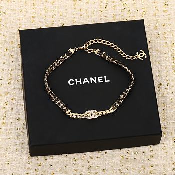 Chanel Gold Choker With Stones