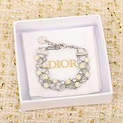 Dior Silver Pearl Bracelet With Stones - 1