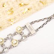 Dior Silver Pearl Bracelet With Stones - 5