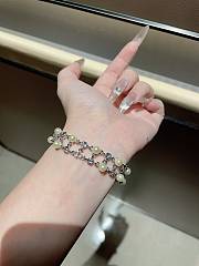 Dior Silver Pearl Bracelet With Stones - 3