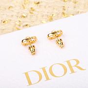 Dior Logo Gold Pearl Earrings - 2