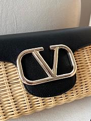 Valentino 2024 Loco Raffia Black Leather Bag - 22x9x17cm - 2