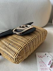 Valentino 2024 Loco Raffia Black Leather Bag - 22x9x17cm - 3