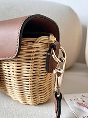 Valentino 2024 Loco Raffia Brown Leather Bag - 22x9x17cm - 4