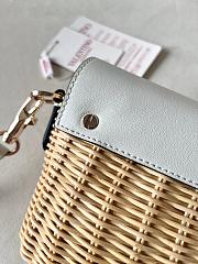 Valentino 2024 Loco Raffia White Leather Bag - 22x9x17cm - 4