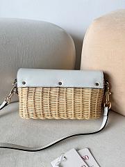 Valentino 2024 Loco Raffia White Leather Bag - 22x9x17cm - 3