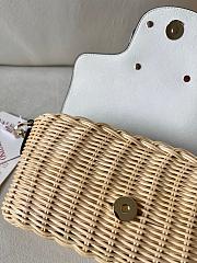 Valentino 2024 Loco Raffia White Leather Bag - 22x9x17cm - 2