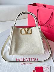 Valentino Garavani Alltime White Leather Bag - 26x21x17cm - 1