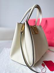 Valentino Garavani Alltime White Leather Bag - 26x21x17cm - 4