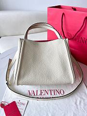 Valentino Garavani Alltime White Leather Bag - 26x21x17cm - 2