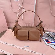 Miumiu Brown Leather Hobo Bag - 21x12x6cm - 3