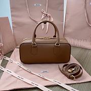 Miumiu Arcadie Leather Medium Bag Brown - 27x12x9cm - 5