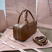 Miumiu Arcadie Leather Medium Bag Brown - 27x12x9cm - 4