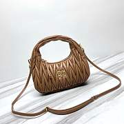 Miumiu Brown Wander Matelassé Shoulder Bag - 25x18x7cm - 1