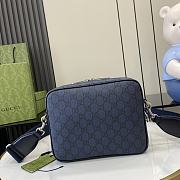 Gucci Ophidia GG Small Crossbody Bag Blue and Dark Blue Supreme Tender Canvas - 23x18.5x8cm - 4