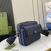 Gucci Ophidia GG Small Crossbody Bag Blue and Dark Blue Supreme Tender Canvas - 23x18.5x8cm - 5