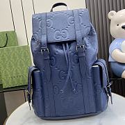 Gucci Jumbo GG Backpack Blue GG Leather - 34x41x12cm - 1