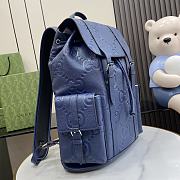 Gucci Jumbo GG Backpack Blue GG Leather - 34x41x12cm - 5