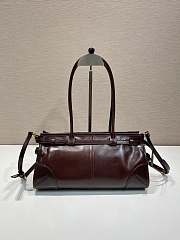 Prada Medium Leather Handbag Dark Brown - 32x15.5x12cm - 3