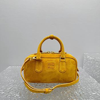 Miumiu Arcadie Padded Suede Top-Handle Bag Whiskey - 22x10.5x7.5cm