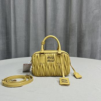 Miumiu Yellow Matelassé Leather Small Bag - 19x13x6cm