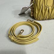 Miumiu Yellow Matelassé Leather Small Bag - 19x13x6cm - 5