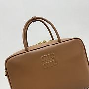 Miumiu Leather Beau Bag Brown - 34x23x10cm - 4