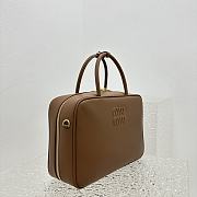 Miumiu Leather Beau Bag Brown - 34x23x10cm - 3