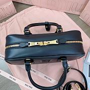 Miumiu Arcadie Leather Medium Bag Black - 27x12x9cm - 6