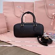 Miumiu Arcadie Leather Medium Bag Black - 27x12x9cm - 5