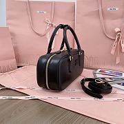 Miumiu Arcadie Leather Medium Bag Black - 27x12x9cm - 4