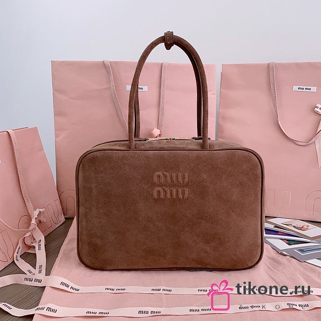 Miumiu Suede Beau Bag Brown - 34x23x10cm - 1