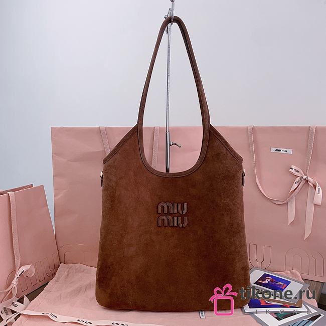 Miumiu Ivy Suede Bag Brown - 40x35cm - 1