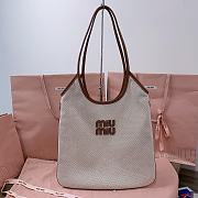 Miumiu Ivy Canvas Bag Beige - 40x35cm - 1