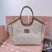 Miumiu Ivy Canvas Bag Beige - 37x36x18cm - 1